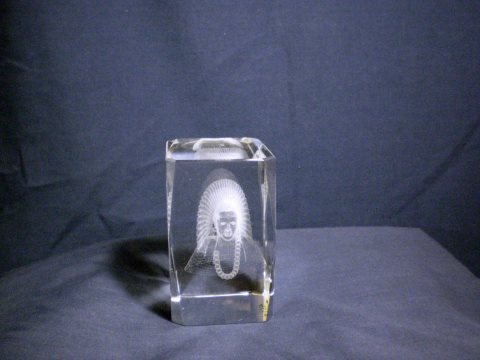 3D laser image of Native American chief (bust view